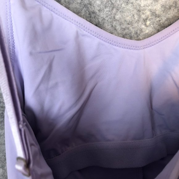 Arete Tank Top Size S Womens Blue Ruched Slim Fit Active Workout Fitted Solid - Picture 5 of 8